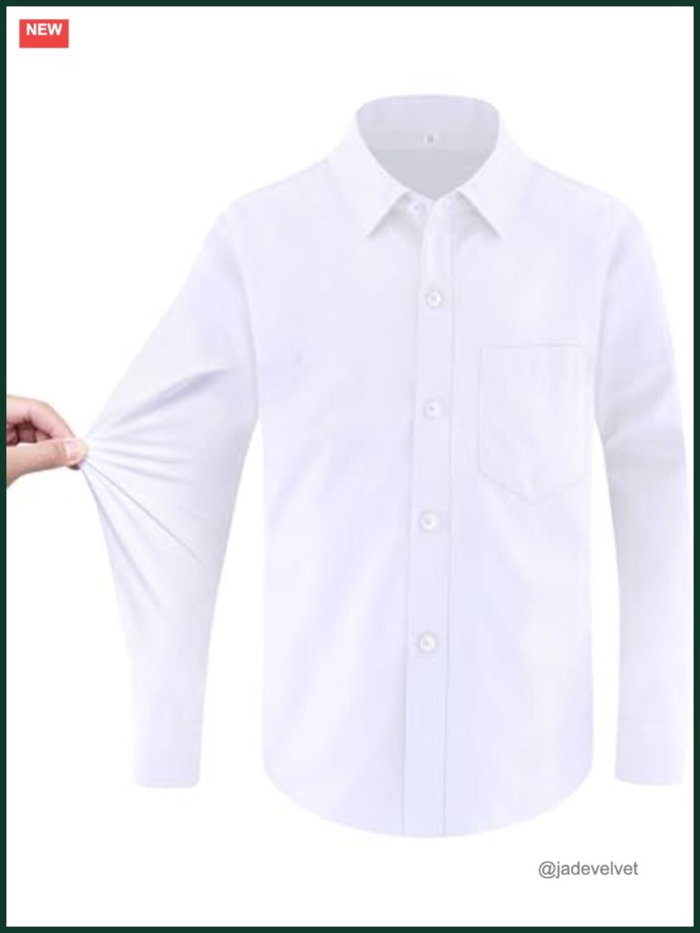 Boys Long Sleeve Button Down Dress Shirt with Chest Pocket